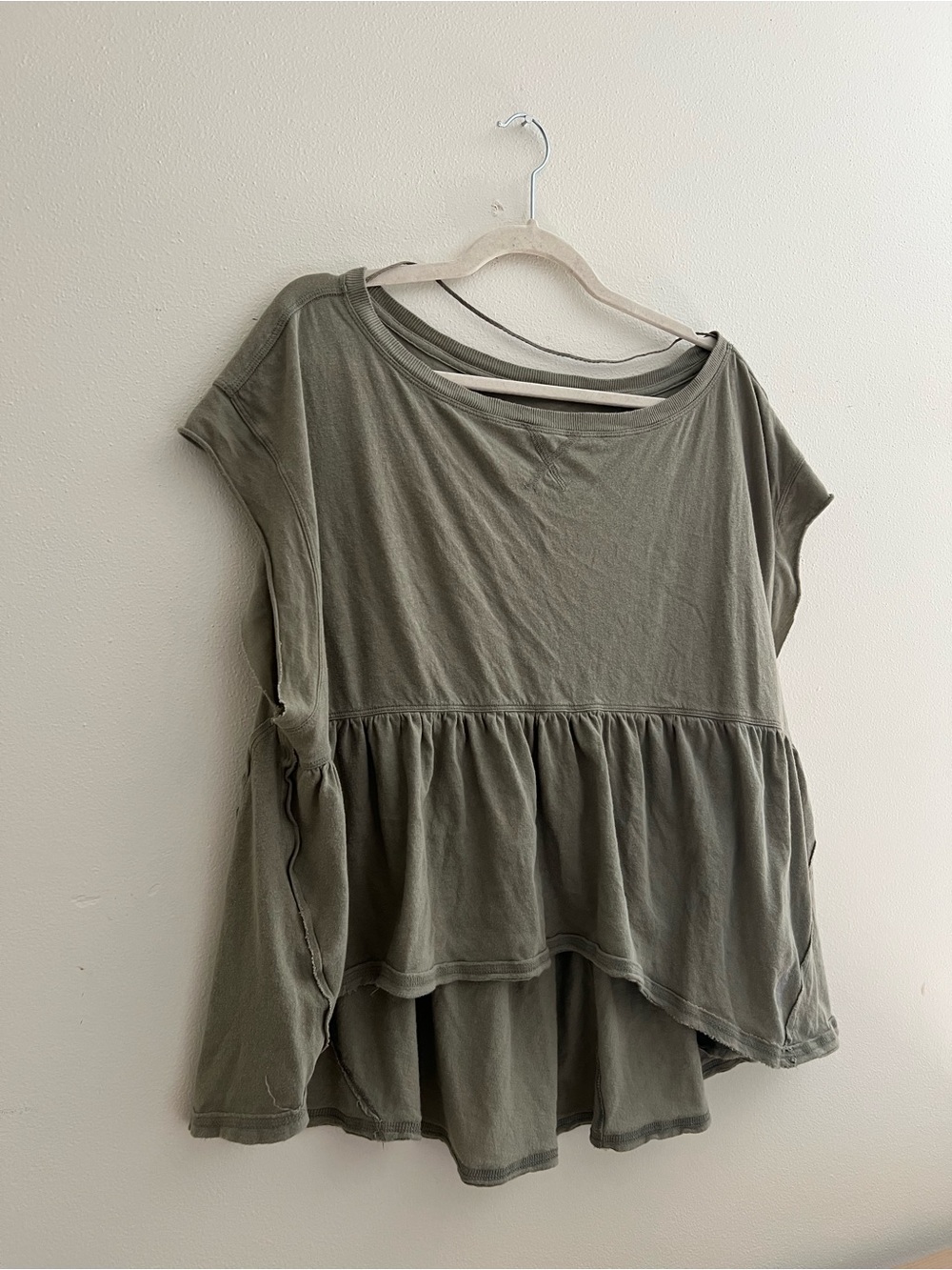 Free people one up boatneck tee - sage stone
